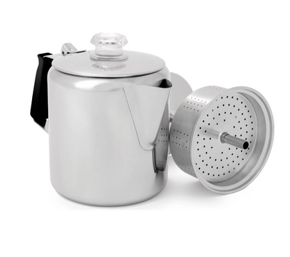 GSI Glacier Stainless Coffee Percolator with Silicone Handle