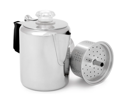 GSI Glacier Stainless Coffee Percolator with Silicone Handle