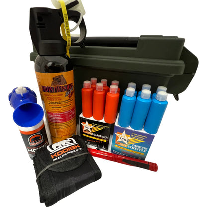 Kodiak Water Resistant Professional Hard Shell Bear Safety Kit (Bear Spray, 6 bangers, 6 flares, launcher, air horn, holster, hard waterproof case)