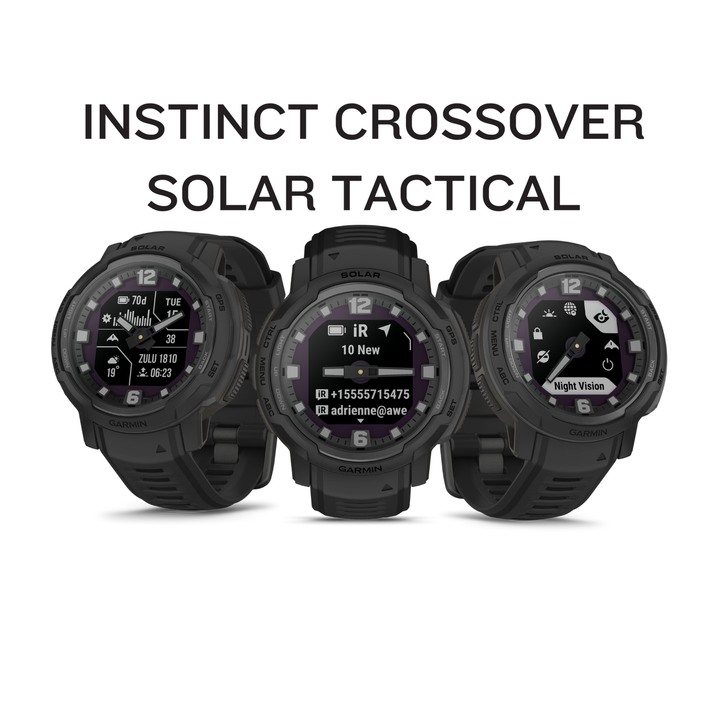 Garmin Instinct Crossover - SOLAR Tactical Edition Smartwatch (010-02730-10)