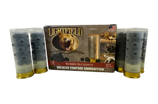 Lightfield 12 Gauge Rubber Buck Shot Ammunition (5pack) 2 3/4" 5-25yards - KBM Outdoors