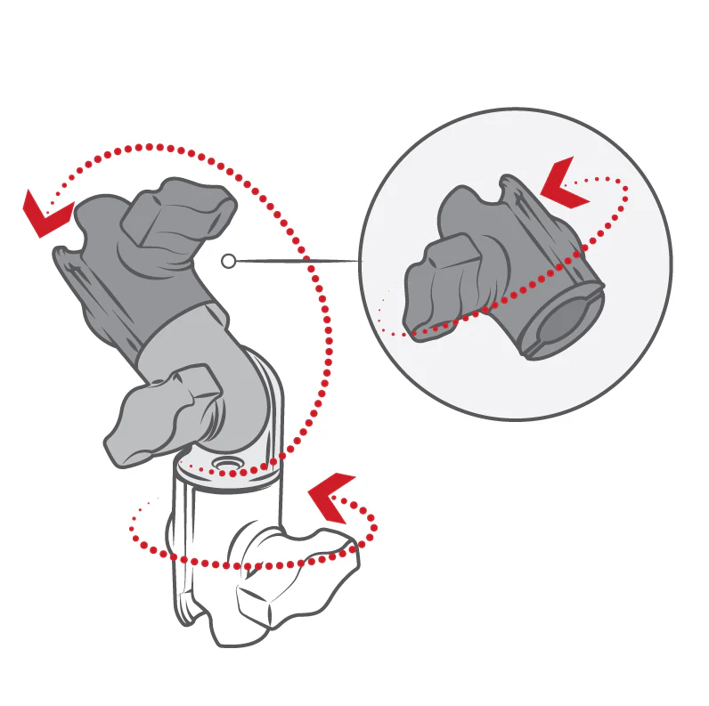RAM Mounts - Composite Double Socket Swivel & Ratchet Arm - B Size (RAP-B-200-2U)