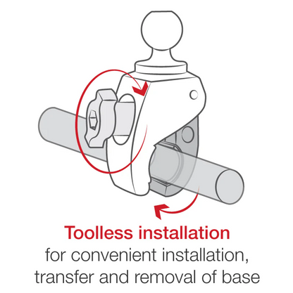 RAM Mounts - Tough-Claw Small Clamp Mount with Diamond Plate - B Size - Medium Arm (RAP-B-400-238U)