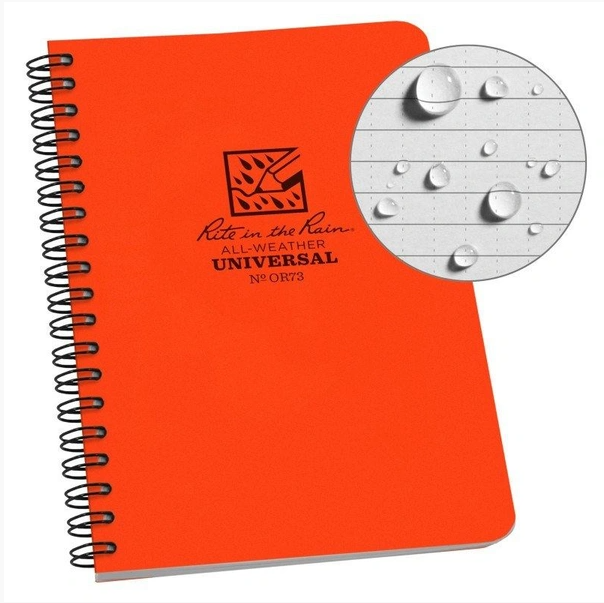 Rite in the Rain Side Spiral Notebook 4.5"x7" - Universal Bilingual - No. OR73