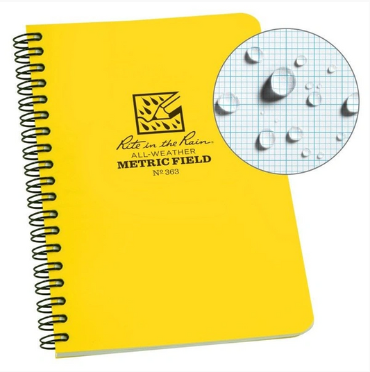 Rite in the Rain Side Spiral Notebook 4.5"x7" - Metric Field Pattern - No. 363