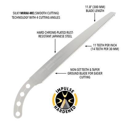 Silky Gomtaro Hand Saw 300 - Straight - Fine Teeth - Replacement Blade (105-30)