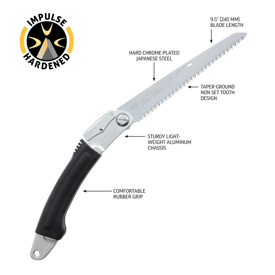Silky Ultra Accel Folding Saw 240 - Straight - Large Teeth (444-24)