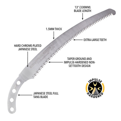 Silky Zubat Arborist Pro Hand Saw 330 - Curved - XLarge Teeth (722-33)