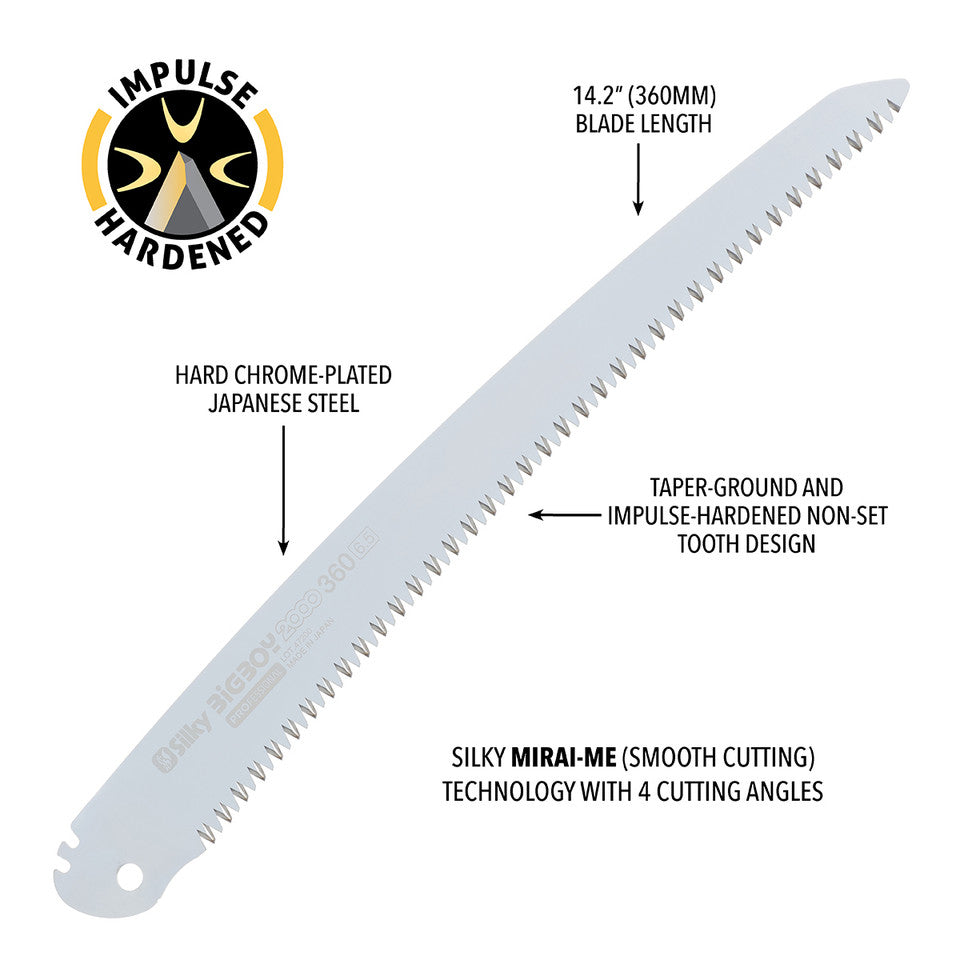Silky Bigboy 2000 Folding Saw 360 - Curved - XLarge Teeth (356-36)