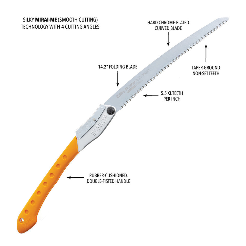 Silky Bigboy 2000 Folding Saw 360 - Curved - XLarge Teeth (356-36)