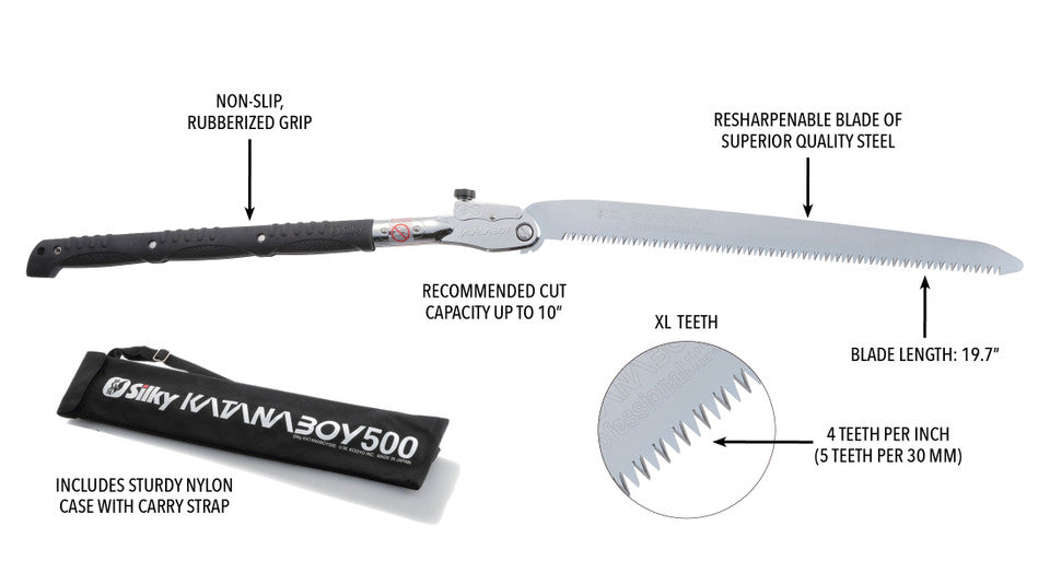 Silky Katanaboy Folding Saw 500 - Straight - XLarge Teeth (403-50)