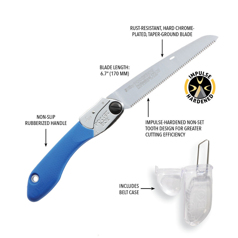 Silky Pocketboy Folding Saw 170 - Straight - Fine Teeth (342-17)