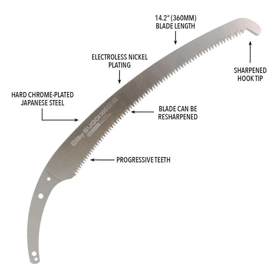 Silky Sugoi Pro Arborist Sheath Saw 360 - Curved - XLarge Teeth (390-36)