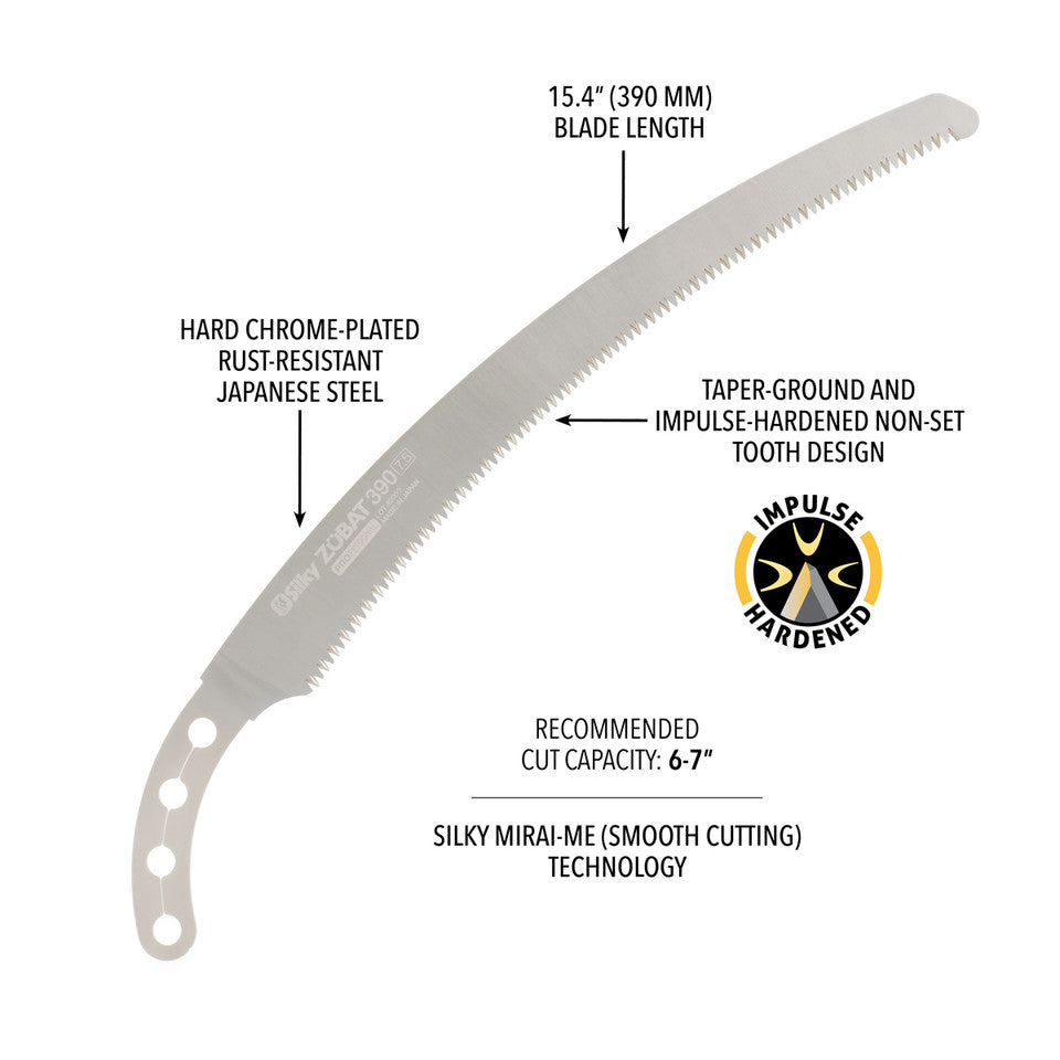 Silky Zubat Hand Saw 390 - Curved - Large Teeth (270-39)