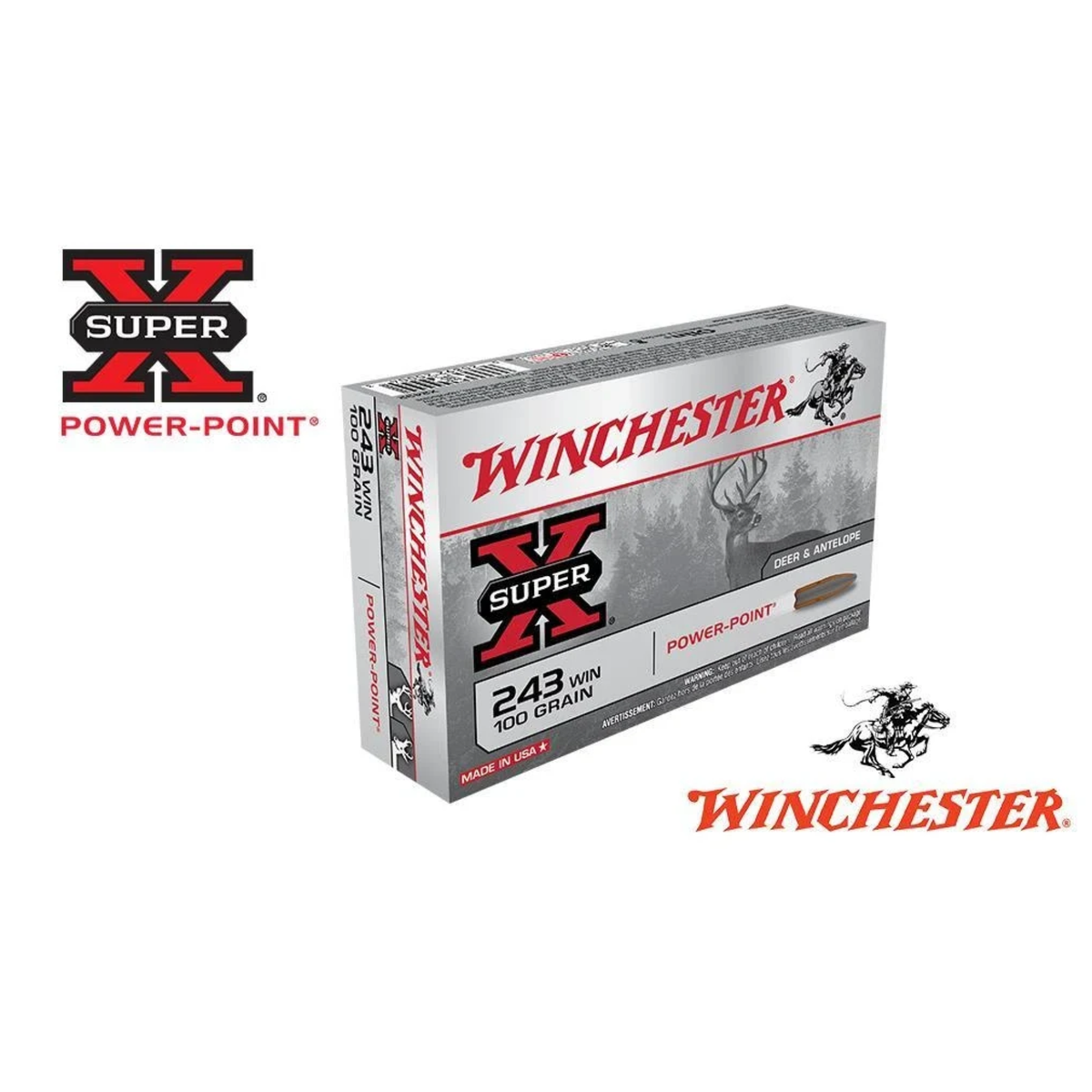 Winchester Super X 243 Win 100 Gr Power-Point
