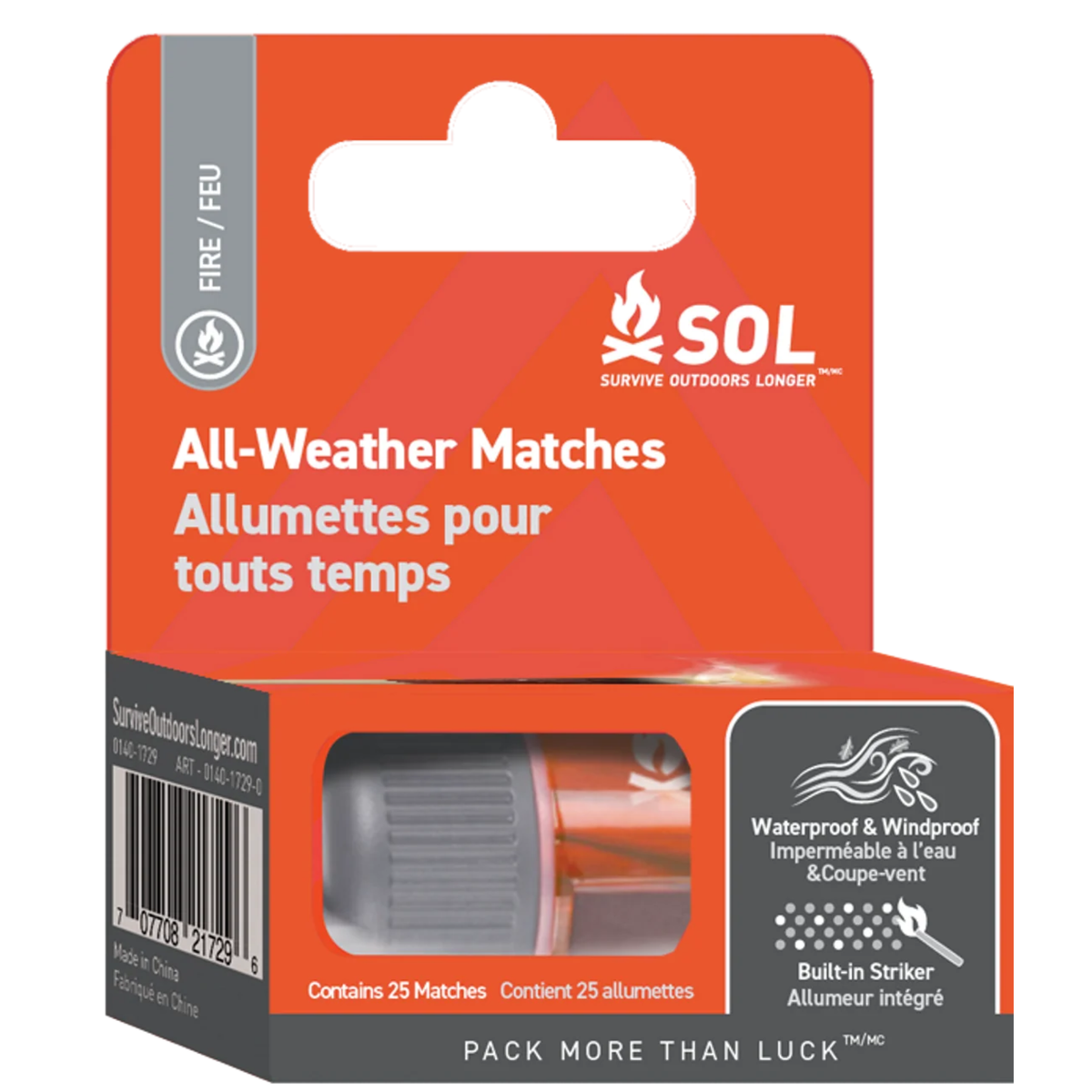 Allumettes tous temps SOL - paquet de 25