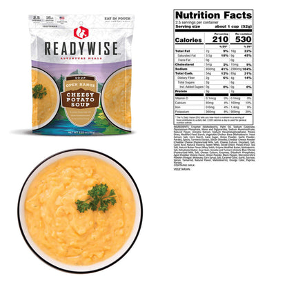 ReadyWise Open Range Cheesy Potato Soup Dehydrated Food Pack (Vegetarian) - KBM Outdoors