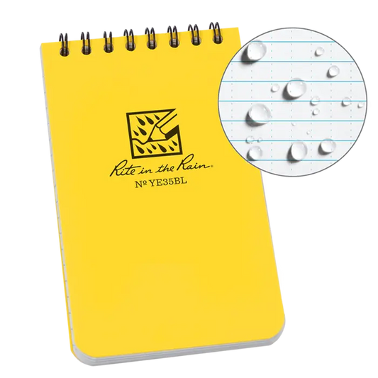 Rite in the Rain Top Spiral Notepad 3"x 5" - Yellow Bilingual - No: YE35BL