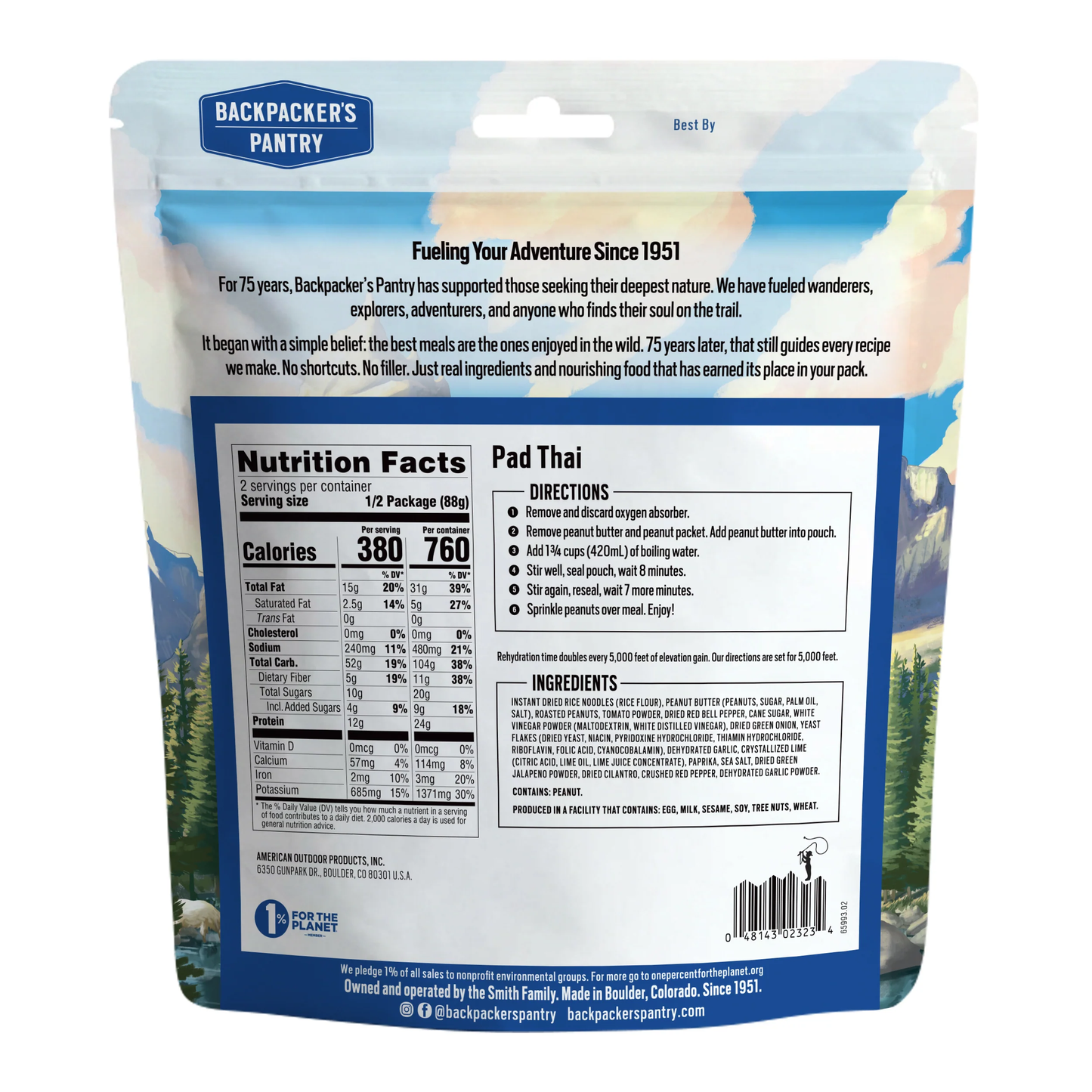 Backpacker's Pantry - Pad Thai Dehydrated Food Pack