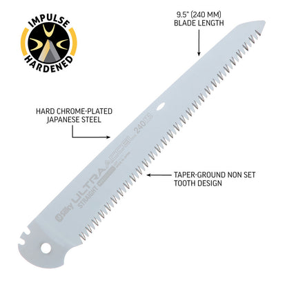 Silky Ultra Accel Folding Saw 240 - Straight - Large Teeth (444-24)