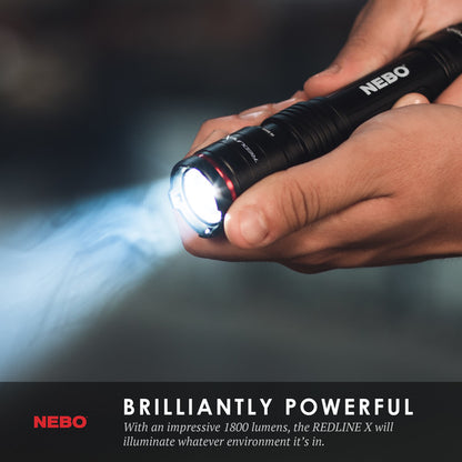 Nebo Redline X Black RC White COB Rechargeable Flashlight - KBM Outdoors