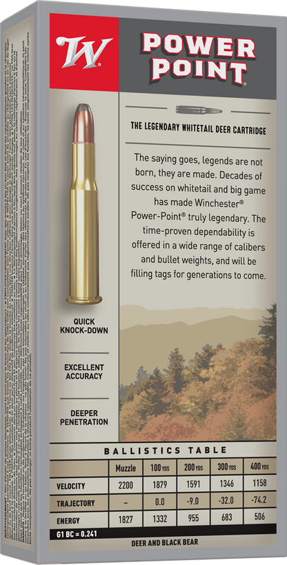 Winchester 30-06 SPRG 180 grains Power Point, munitions pour carabine
