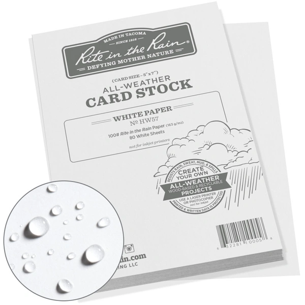 Rite in the Rain All-Weather Card Stock Paper (250-Pack) - No. 1758511