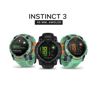 Garmin Instinct 3 – 45mm AMOLED GPS Smartwatch (010-02936-XX)
