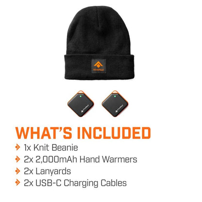 THAW Rechargeable 2k Hand Warmers & Beanie Gift Set