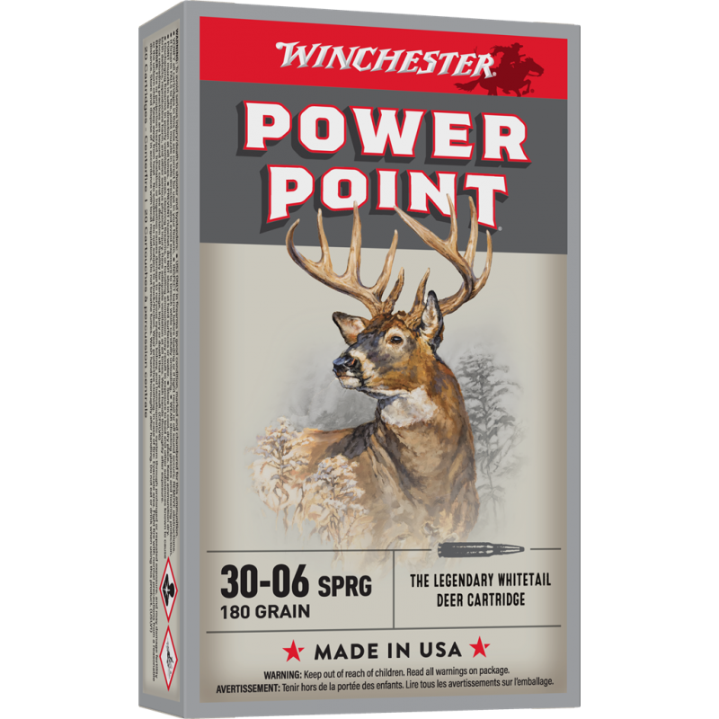 Winchester 30-06 180 Grain Power Point Rifle Ammuniton