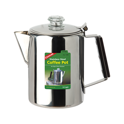 Stainless Steel Coffee Pot 9 Cup - KBM Outdoors