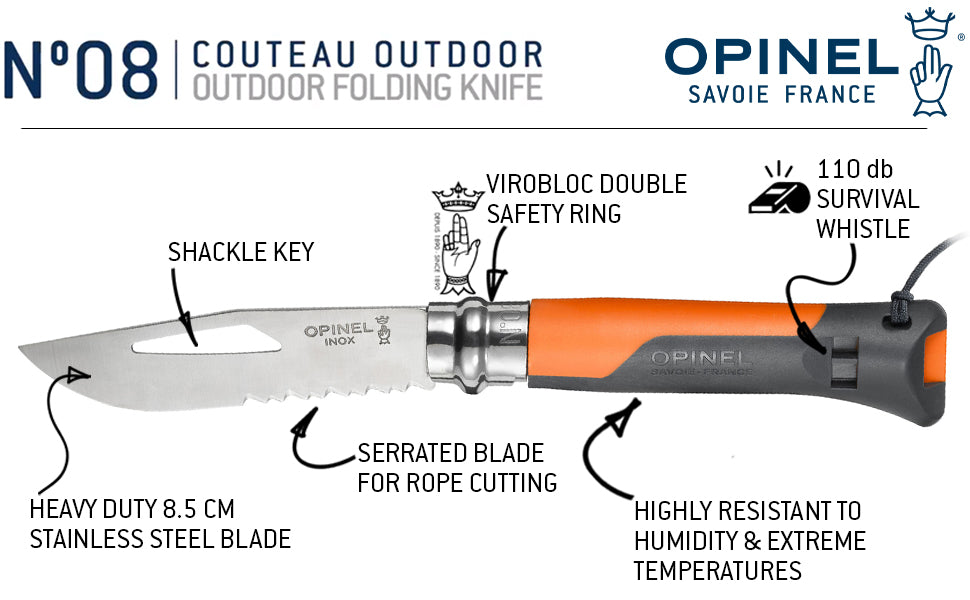 Opinel No. 8 Outdoor Sport Knife - KBM Outdoors