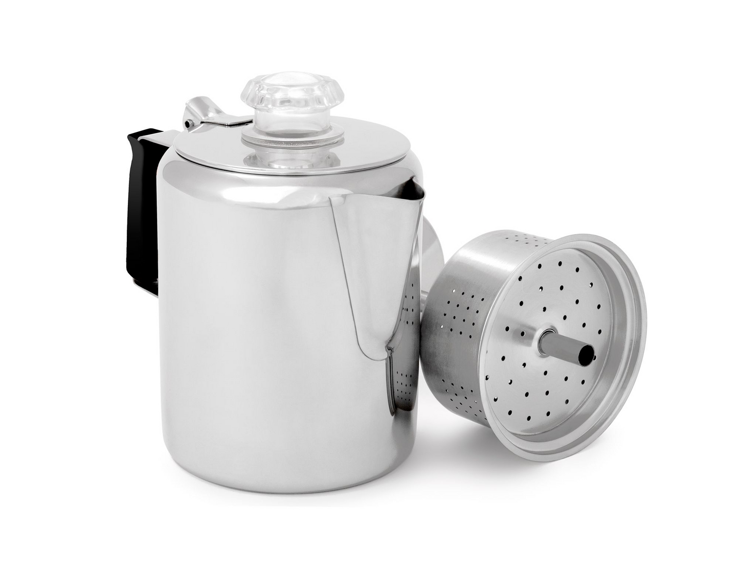 GSI Glacier Stainless Coffee Percolator with Silicone Handle - KBM Outdoors