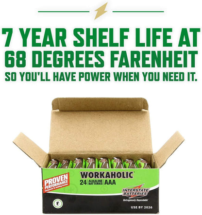 Interstate Batteries AAA All-Purpose Alkaline Battery 24 Pack - Workaholic (DRY0075) - KBM Outdoors