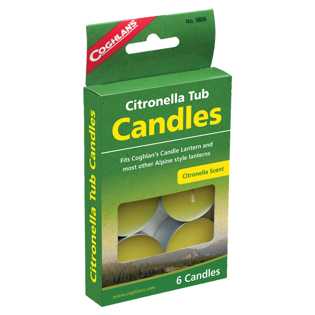 Coghlan's Tub Candles, Pack of 6 (Citronella & Regular) - KBM Outdoors