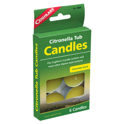 Coghlan's Tub Candles, Pack of 6 (Citronella & Regular) - KBM Outdoors