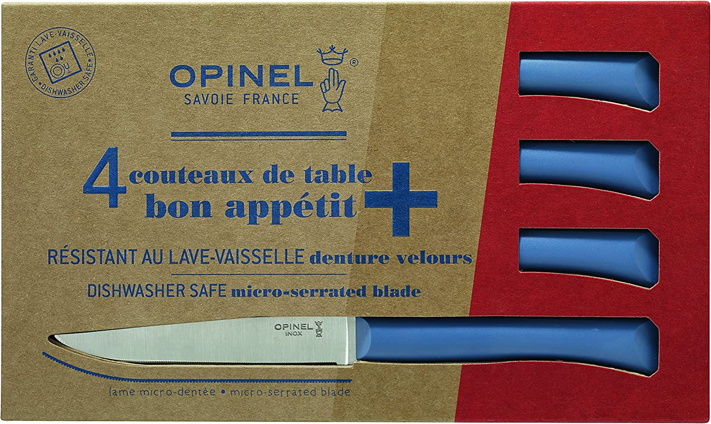 Opinel Set of 4 table knives N°125 Bon Appetit (Various Colours) - KBM Outdoors