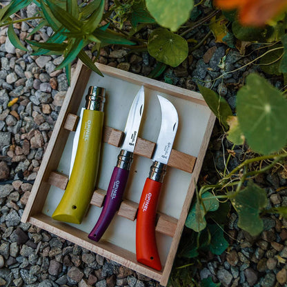 Opinel Stainless & Carbon Steel Garden Knife Trio - 3 Colors - KBM Outdoors