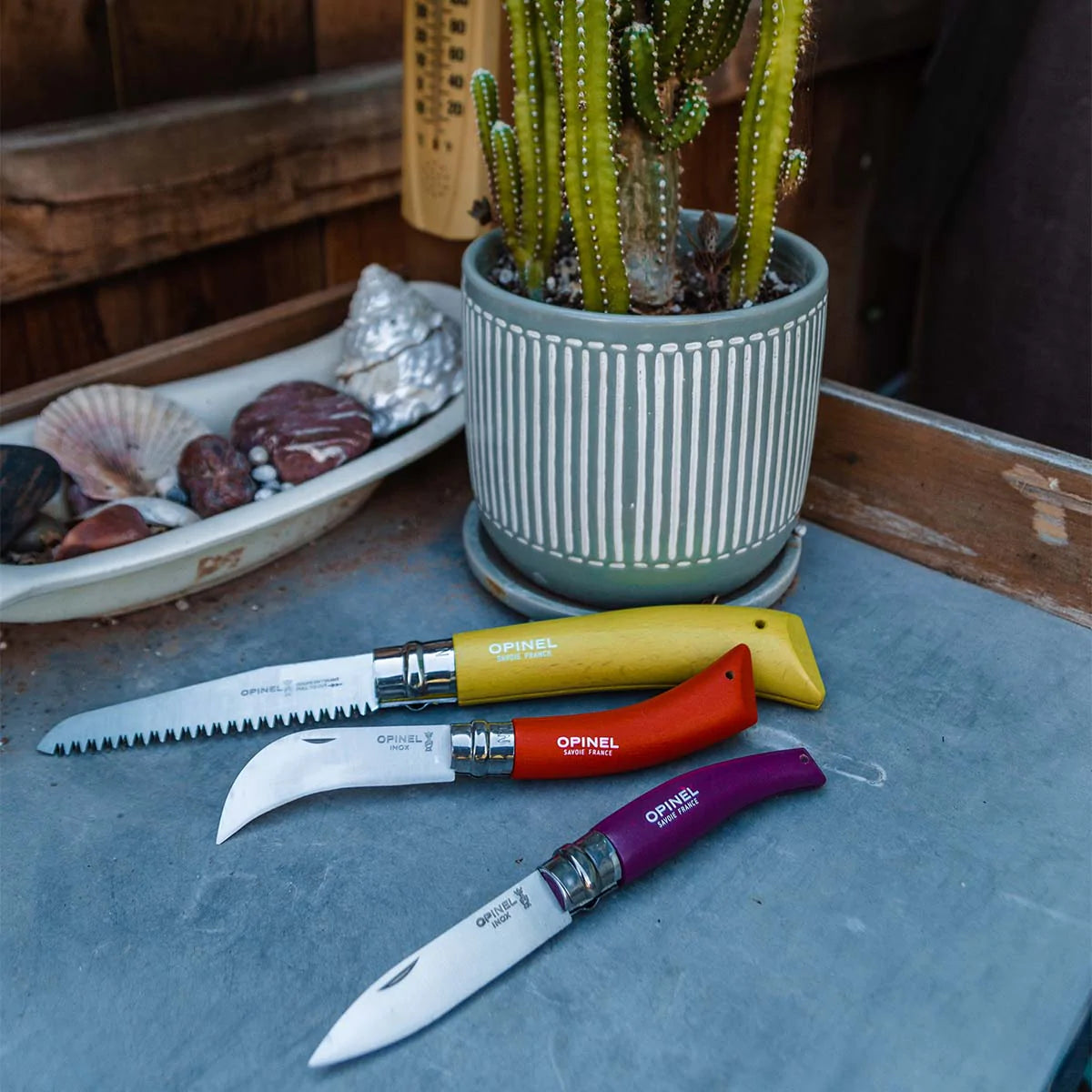 Opinel Stainless & Carbon Steel Garden Knife Trio - 3 Colors - KBM Outdoors