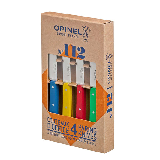 Opinel No.112 Stainless Steel Paring Knives Set (Blue, Yellow, Red, Green) - KBM Outdoors