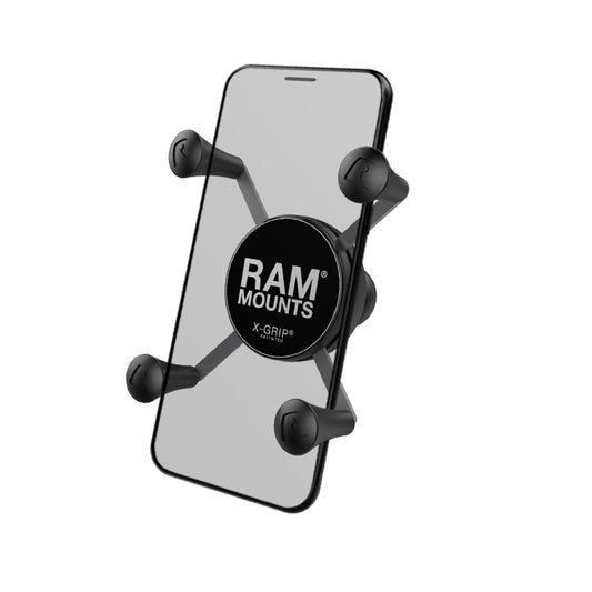 RAM Mount Universal X-Grip Mobile Phone Cradle with 1 inch B-Ball with Tether (RAM-HOL-UN7BU) - KBM Outdoors