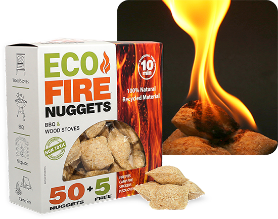 ECO Fire Nuggets (24 Count) For Fire stoves & BBQs - KBM Outdoors