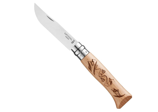 Opinel No. 8 Alpine Adventure Engraved Knives - KBM Outdoors