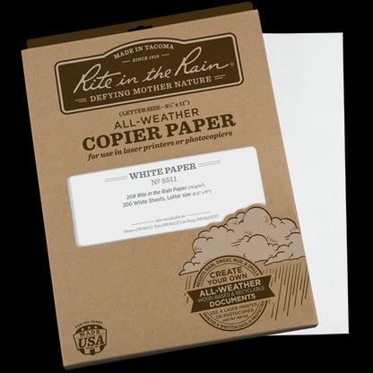 Rite in the Rain Printer/Copier Paper - White (200 sheets) (#8511) - KBM Outdoors