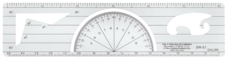 CTHRU 6" Protractor Ruler SW-51 - KBM Outdoors